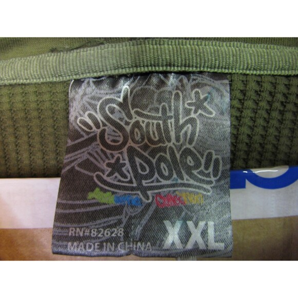 Southpole Hoodie Mens 2XL Olive Green Waffle Knit Full Zip Thermal Warm Pockets - Picture 6 of 14